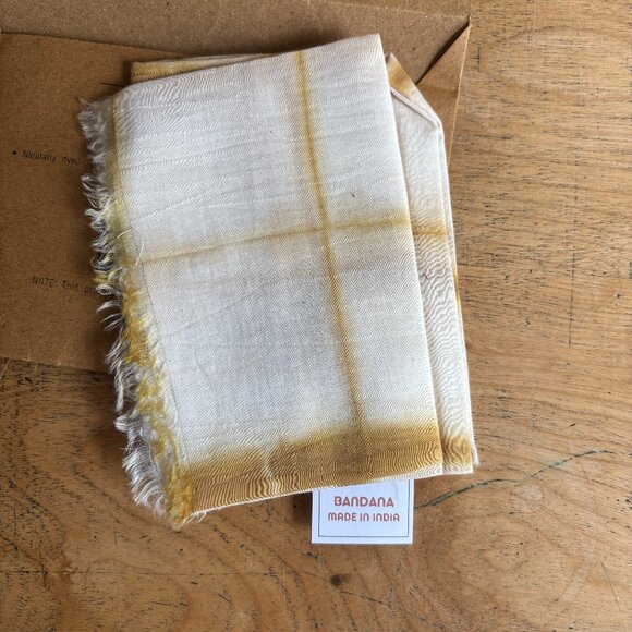 NIB! NUDE BANDANA - Naturally Dyed Marigold Yellow Bandana - Picture 1 of 3